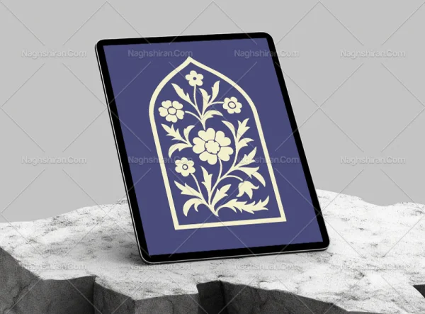 وکتور طرح محراب گل و برگ سنتی ساده رایگان
