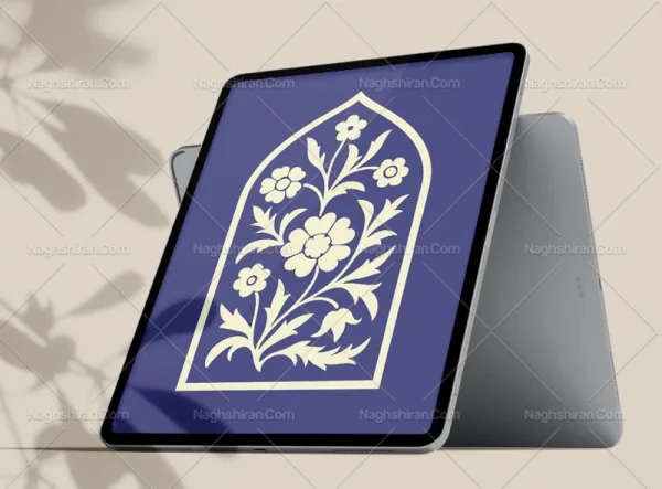 وکتور طرح محراب گل و برگ سنتی ساده رایگان