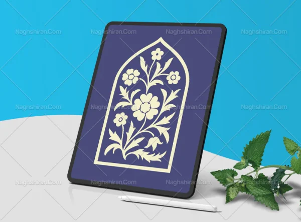 وکتور طرح محراب گل و برگ سنتی ساده رایگان