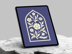 وکتور طرح محراب گل و برگ سنتی ساده رایگان