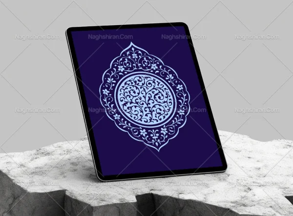 وکتور طرح ترنج نقوش آبی سنتی