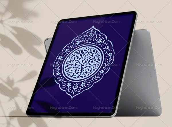 وکتور طرح ترنج نقوش آبی سنتی