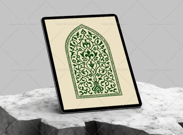 وکتور طرح محراب المان و نقوش سبز