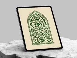 وکتور طرح محراب المان و نقوش سبز