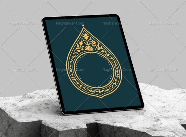 وکتور حاشیه سنتی طرح اشک