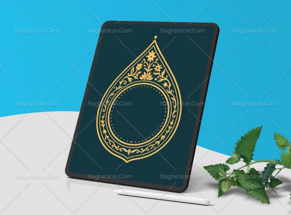 وکتور حاشیه سنتی طرح اشک
