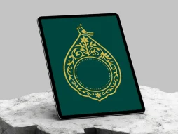 وکتور حاشیه گل و پرنده سبز