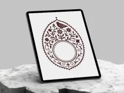 وکتور حاشیه خلاقانه گل و پرنده قهوه ای