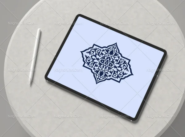 وکتور طرح ترنج نقوش تذهیب تو پر