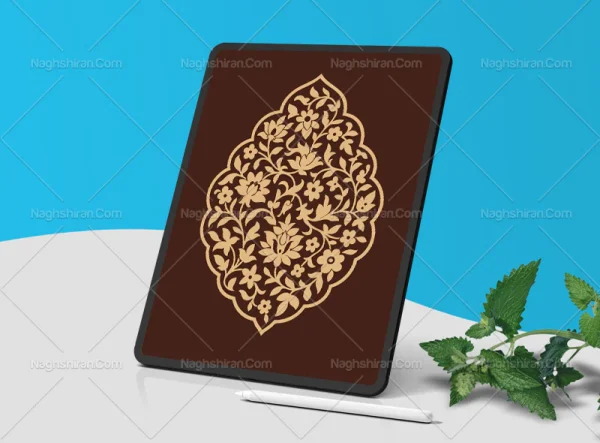ترنج طرح گل و برگ سنتی