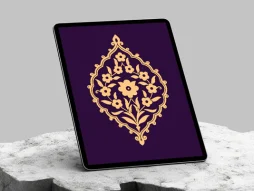 نشان گل و برگ سنتی رنگی