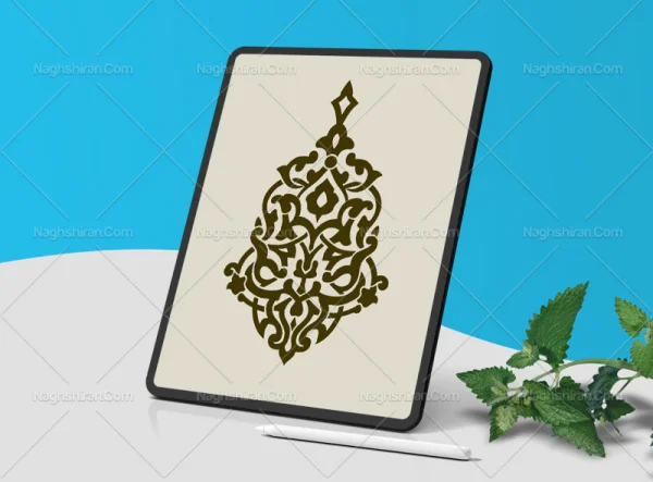 المان نقوش اسلیمی قهوه ای