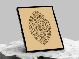نشان بیضی شکل نقوش اسلیمی