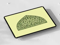 محراب تذهیب طرح نیم ترنج
