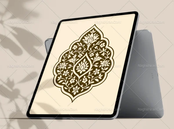 نقوش ختایی طرح نشان رنگی