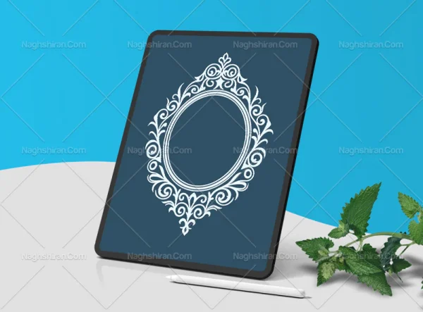 حاشیه بیضی نقوش سنتی
