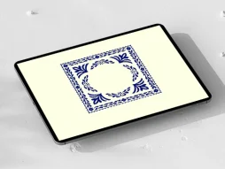 وکتورکادر و حاشیه نقوش سنتی آبی