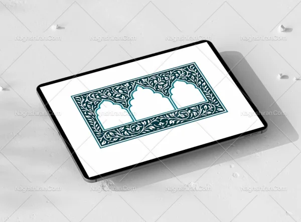 محراب طرح حاشیه سنتی آبی