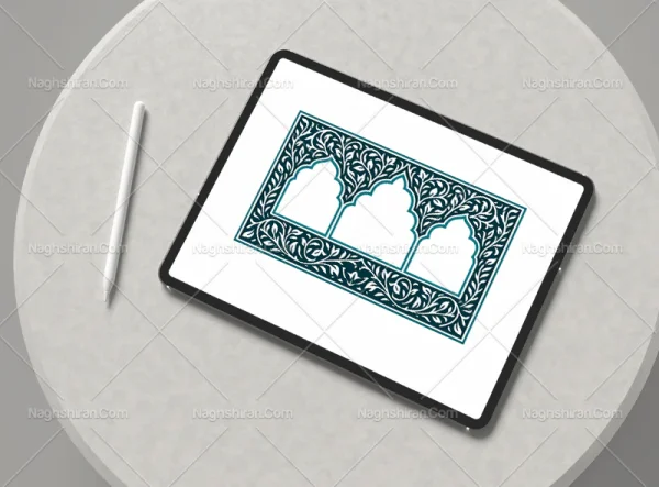 محراب طرح حاشیه سنتی آبی