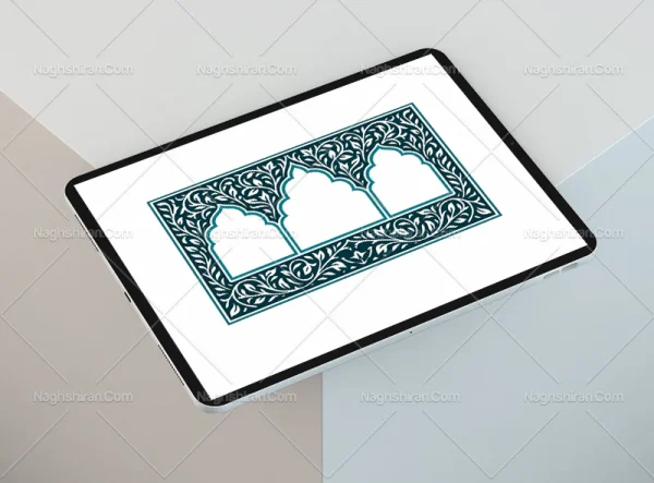 محراب طرح حاشیه سنتی آبی