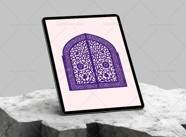 درب فلزی طرح نقوش سنتی