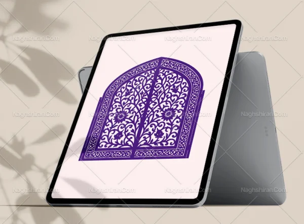 درب فلزی طرح نقوش سنتی