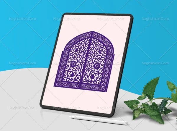 درب فلزی طرح نقوش سنتی