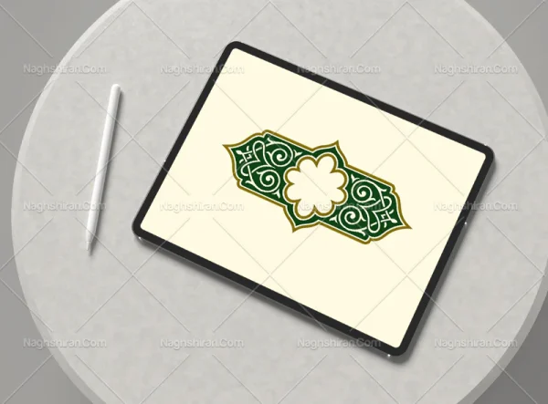 حاشبه طرح ترنج سبز سنتی