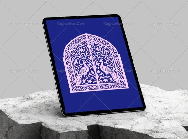 درب فلزی سنتی و طاووس