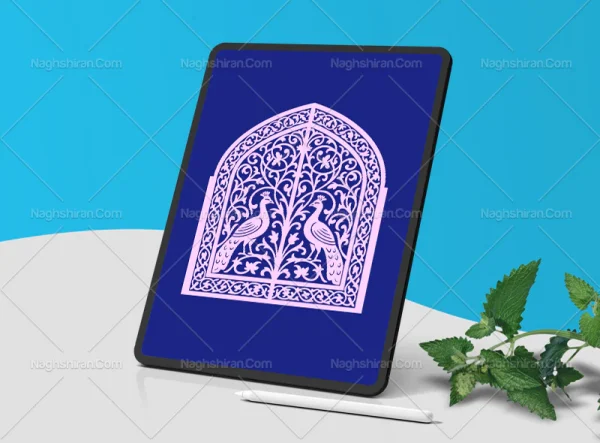 درب فلزی سنتی و طاووس