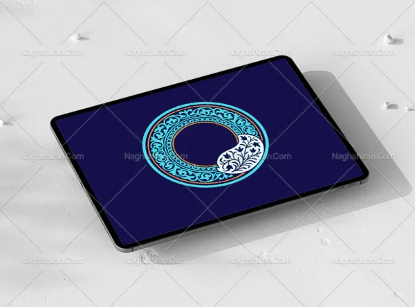 حاشیه دایره ای فیروزه ای سنتی