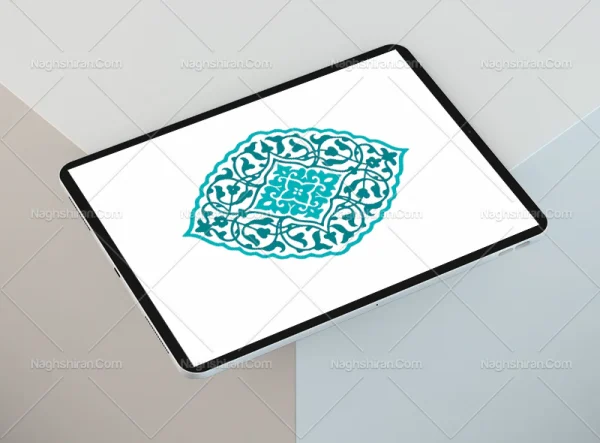 ترنج آبی فیروزه ای تذهیب