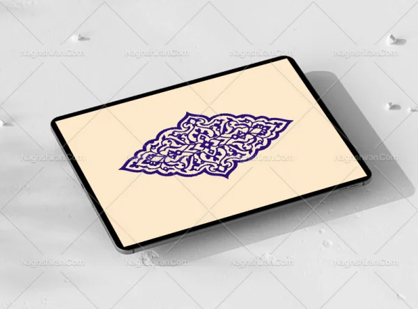 نقوش تذهیب طرح ترنج آبی