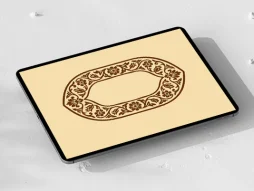 حاشیه بیضی گل و برگ سنتی