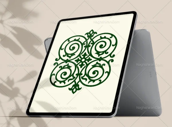 موتیف سنتی طرح گردش حلزونی