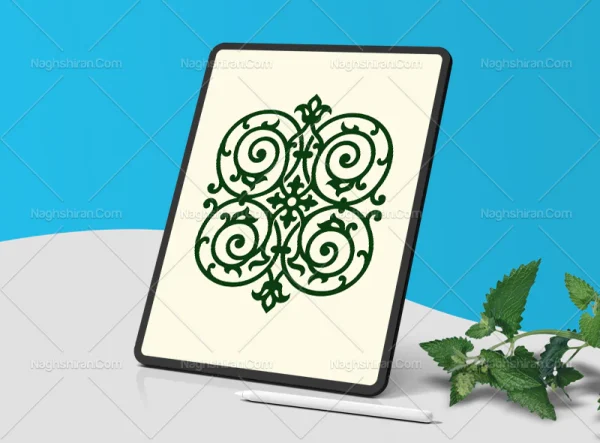 موتیف سنتی طرح گردش حلزونی