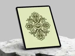 طرح ترنج نقوش گل و برگ سنتی