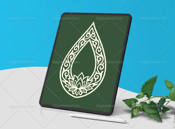 حاشیه طرح قطره المان و گل سنتی