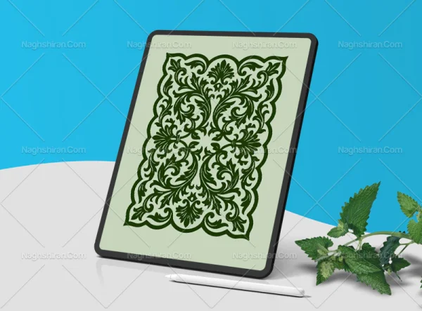 کتیبه گل و برگ های منبت کاری