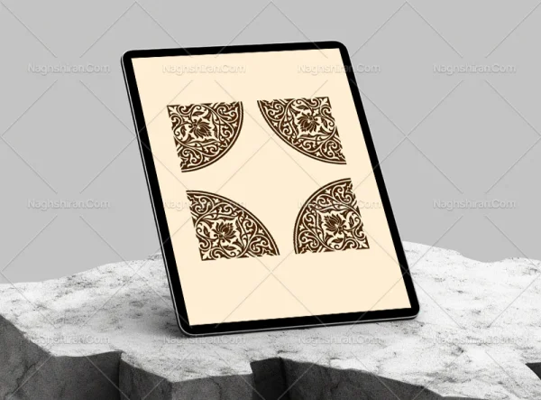 حاشیه طرح نقوش تذهیب قهوه ای