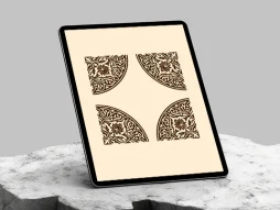 حاشیه طرح نقوش تذهیب قهوه ای