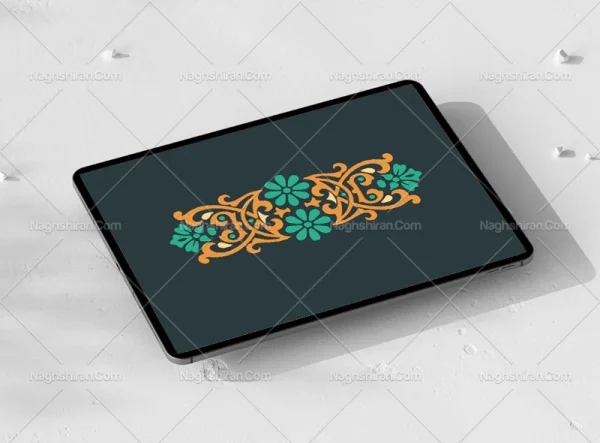 وکتور واگیره نقوش رنگی گل و برگ سنتی