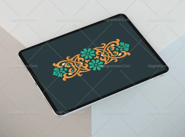 وکتور واگیره نقوش رنگی گل و برگ سنتی