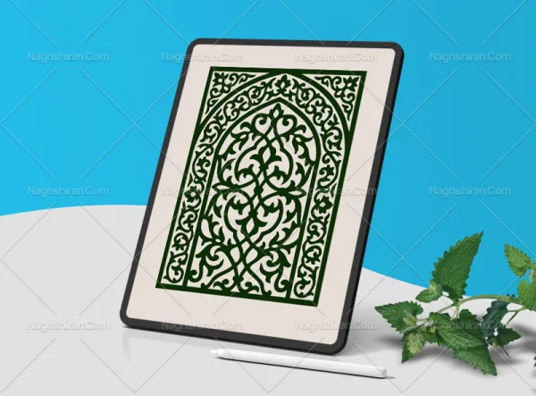 محراب طرح نقش و نگار اسلیمی سنتی