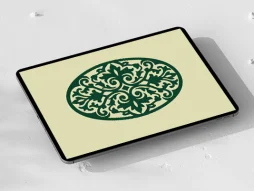 طرح نشان بیضی نقوش سنتی