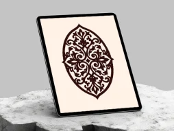 طرح نشان بیضی نقش و نگار سنتی