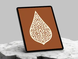 نشان طرح قطره سفید نقوش سنتی