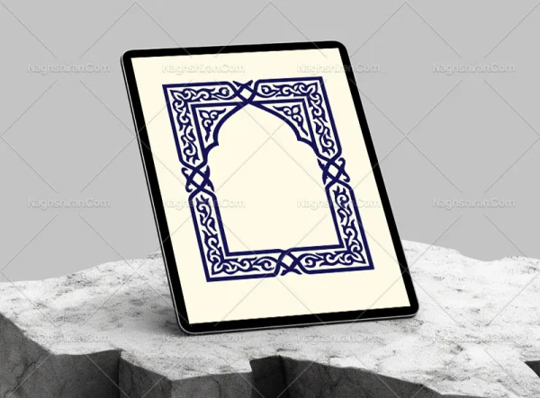 محراب طرح نقوش سنتی آبی