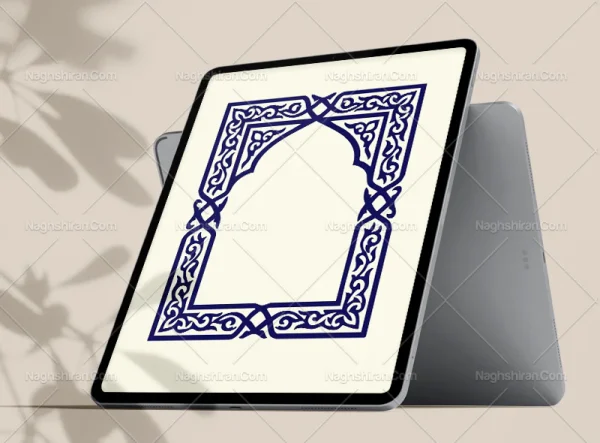 محراب طرح نقوش سنتی آبی
