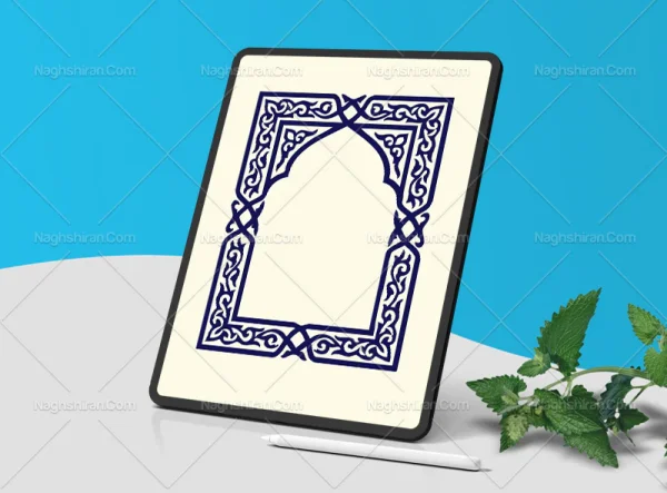 محراب طرح نقوش سنتی آبی